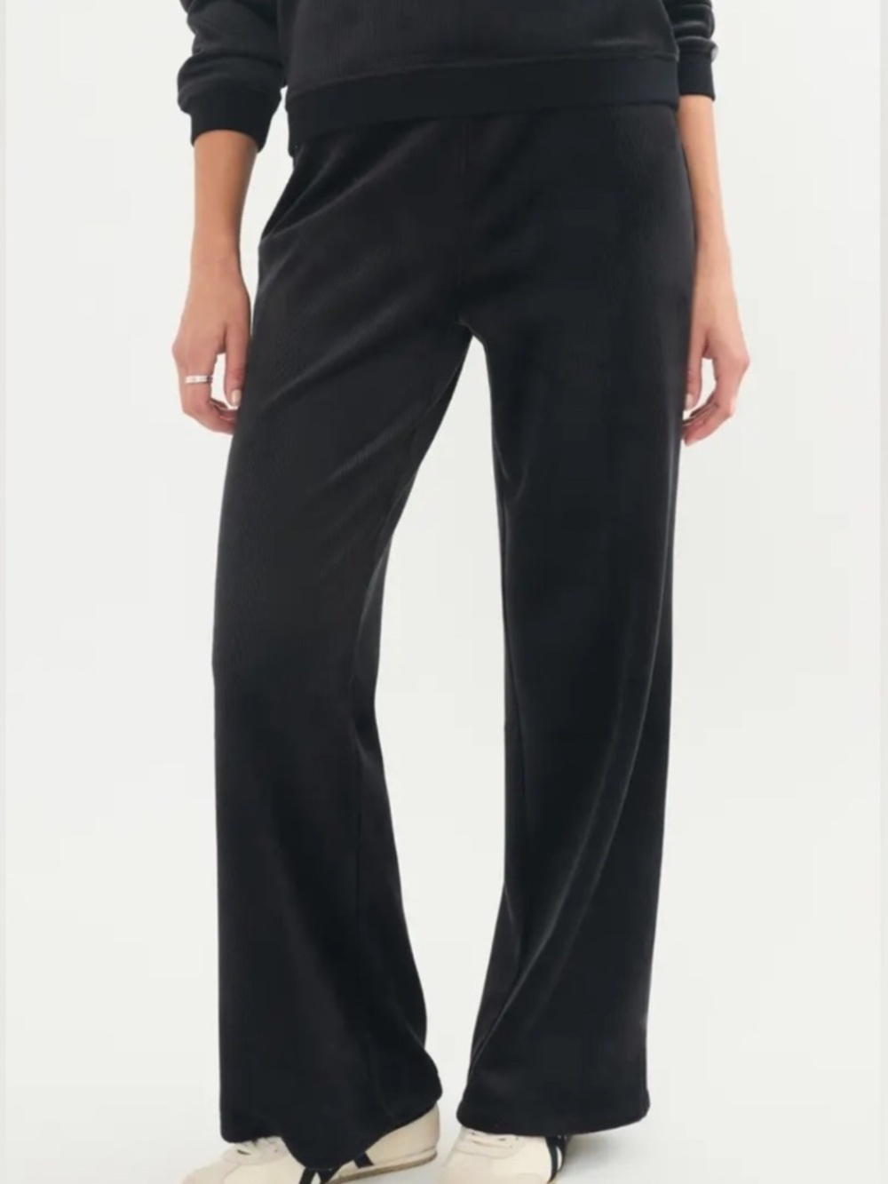 Marine Layer Cord Velour Wide Leg Pull-On Pant Black Size small Loungewear - Picture 2 of 4